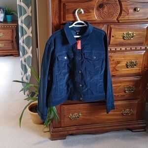 NWT Women's Plus Size Joe Fresh Teal Corduroy Jacket